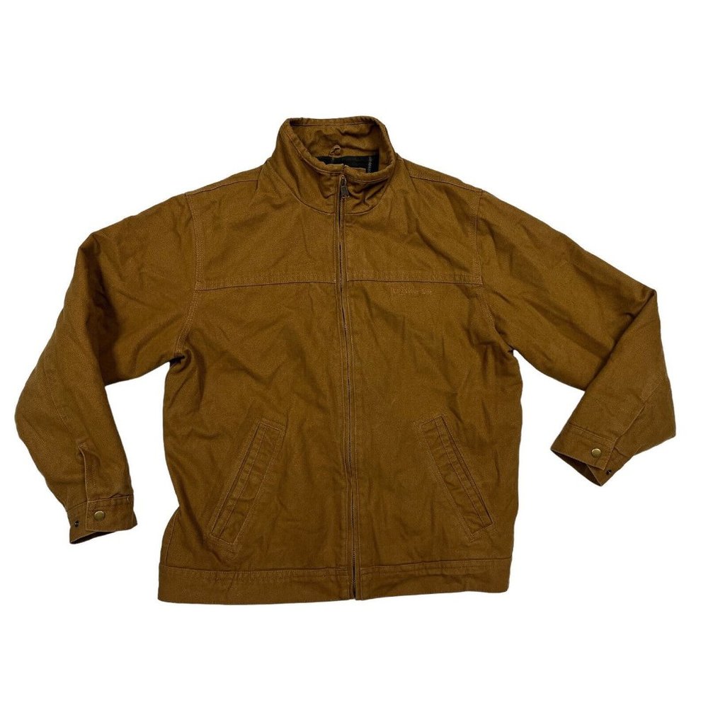 Corner Stone By Port Authority Mens Canvas Brown Workwear Jacket Flannel Lined